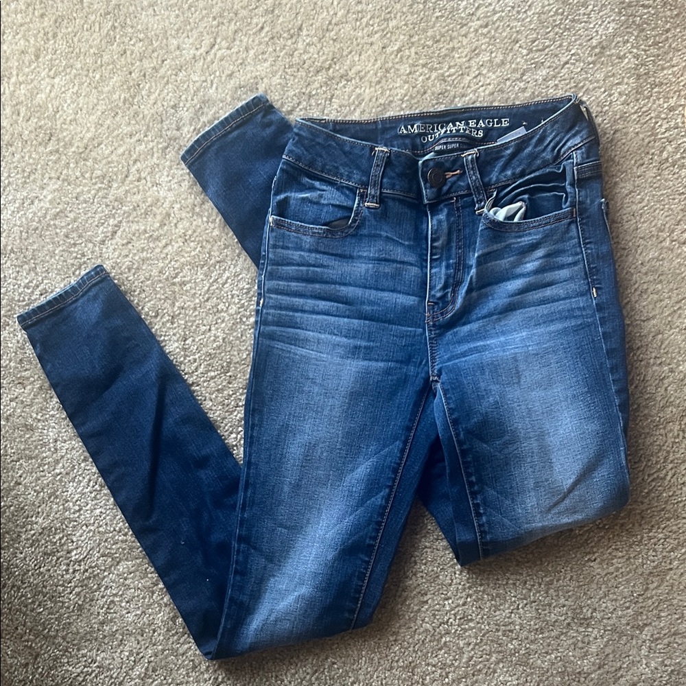 American Eagle Outfitters Women's Dark Blue Skinny Jeans